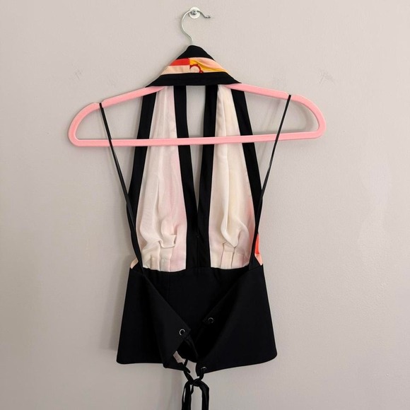 MULTICOLOR TRINA TURK HALTER NECK AND ASYMMETRICAL MIDI SKIRT SET - Picture 4 of 8